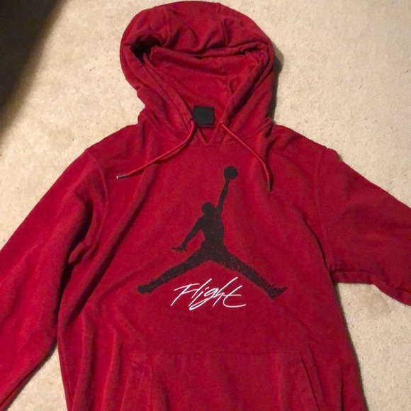 Like New Red Jordan Flight Hoodie - Picture 2 of 3